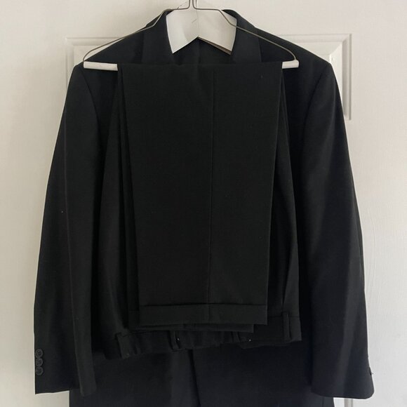 Men’s Black Slim Fit Suit & Pant  Blazer  - 36R - Picture 1 of 5
